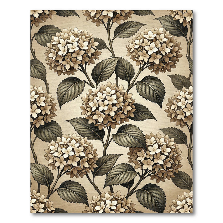Vintage Hydrangea Floral Branch Rug