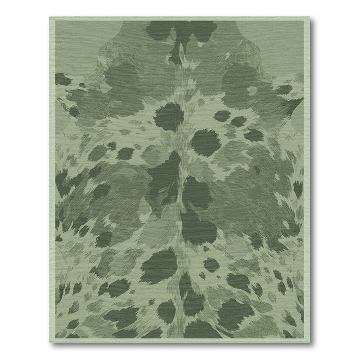 Earthy Sage Cowhide Texture Rug
