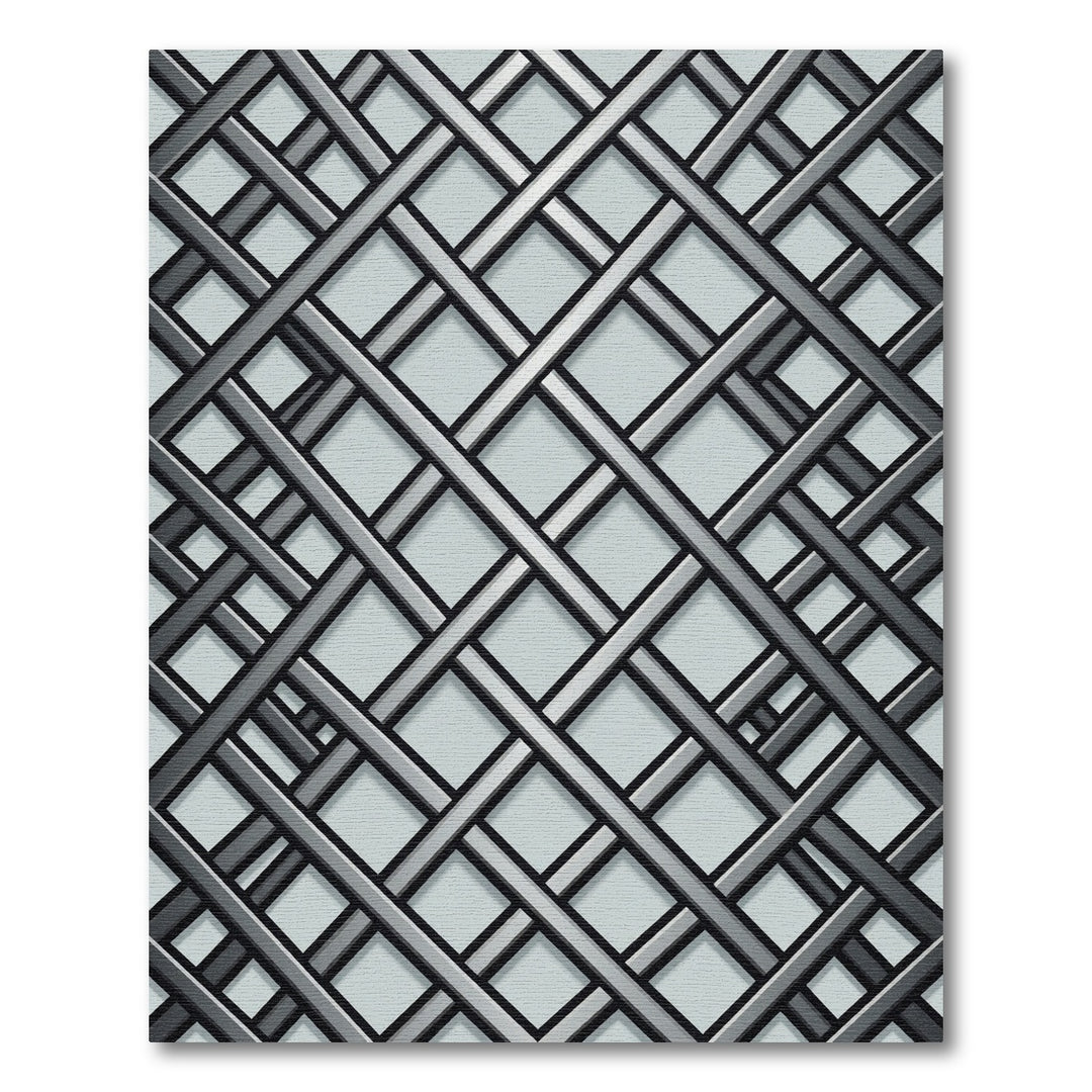 Modern Metallic Interlocking Strands Rug