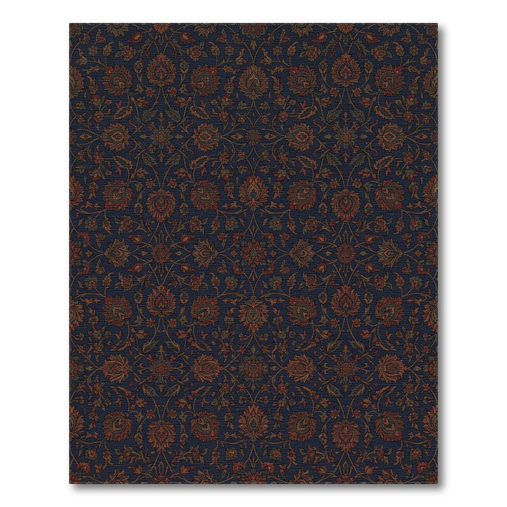 Deep Blue Floral Court Rug