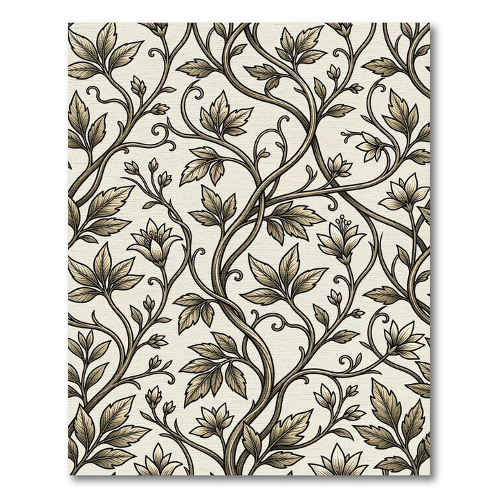 Antique Gold Botanical Vine Rug