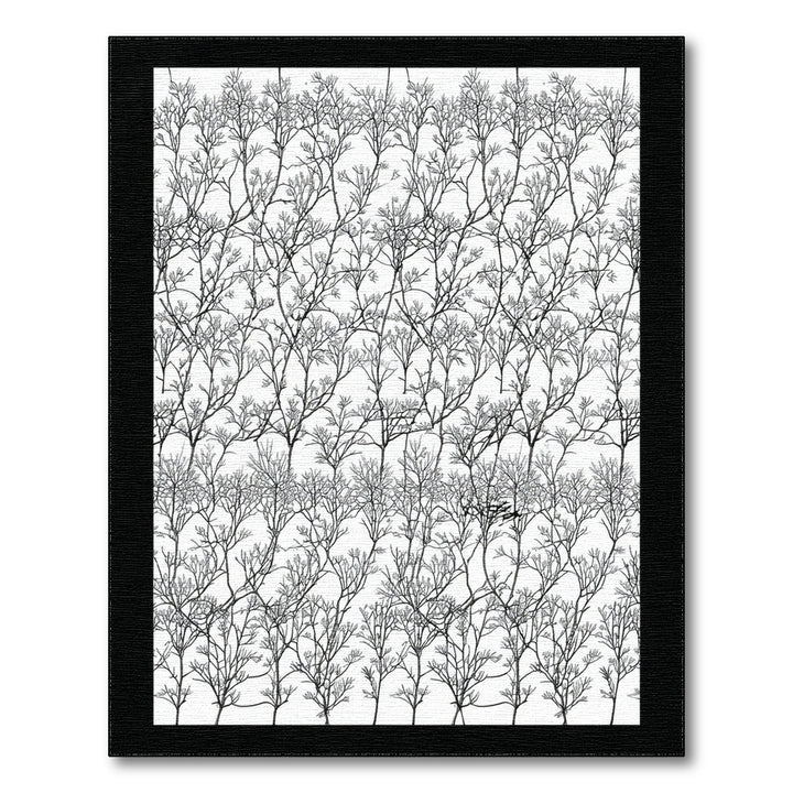 Black White Abstract Branch Area Rug