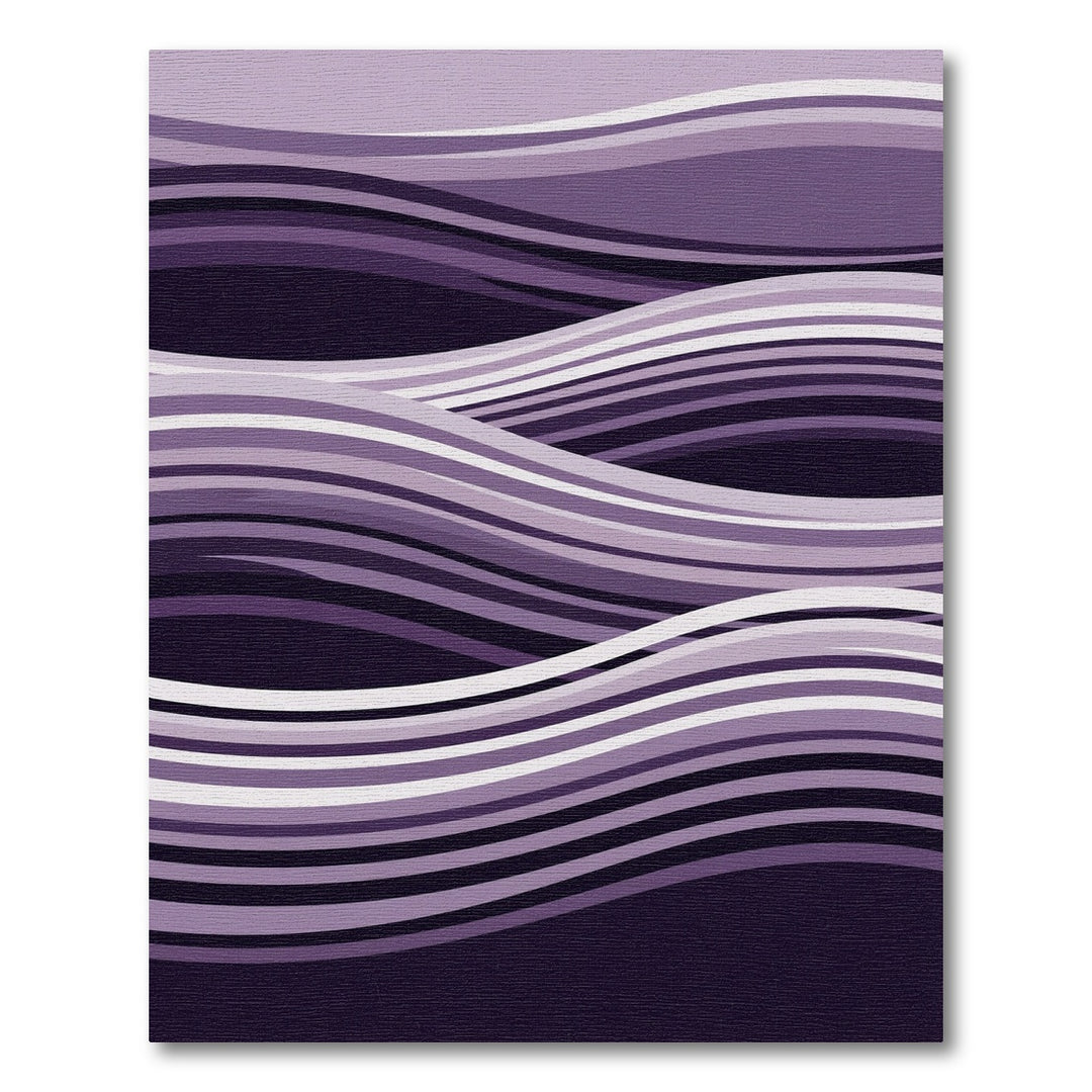 Purple Abstract Wavy Stripe Rug