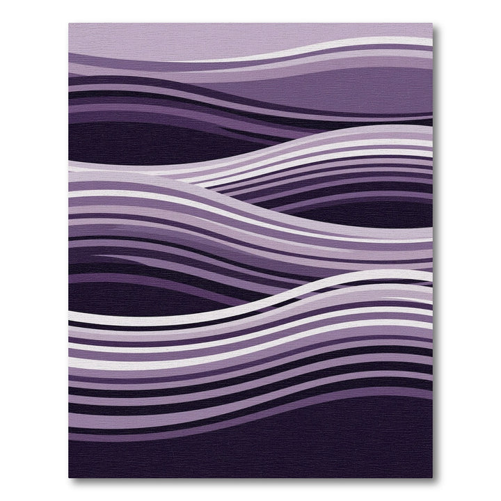 Purple Abstract Wavy Stripe Rug