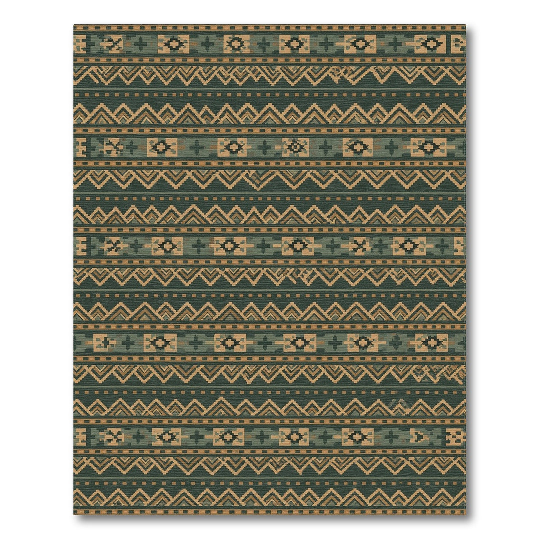 Green Heritage Tribal Geometric Rug