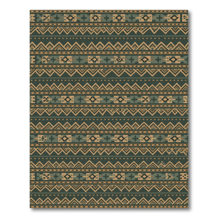 Green Heritage Tribal Geometric Rug