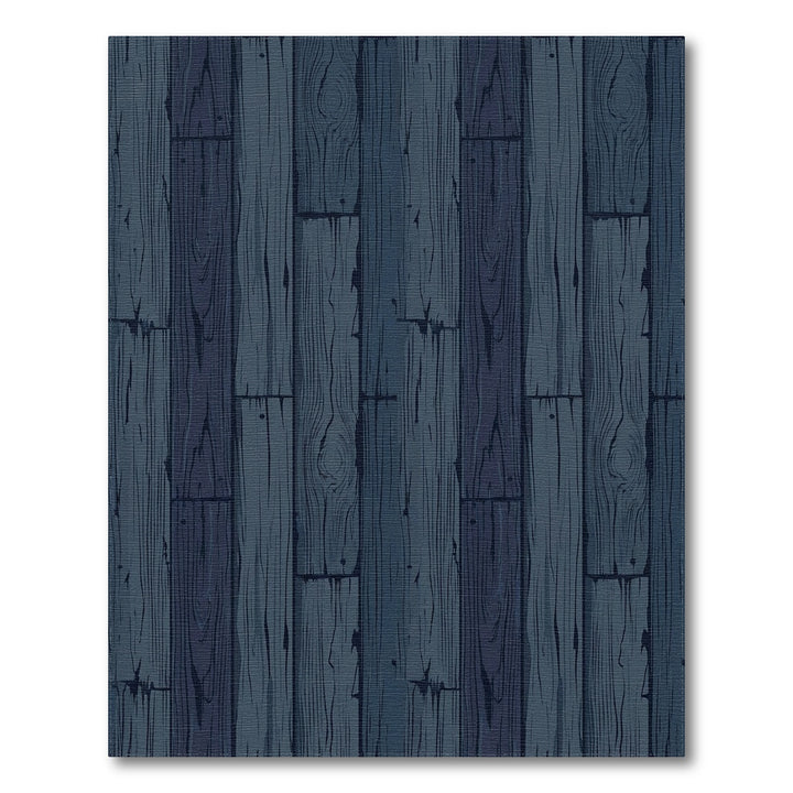 Deep Blue Rustic Wood Planks Rug