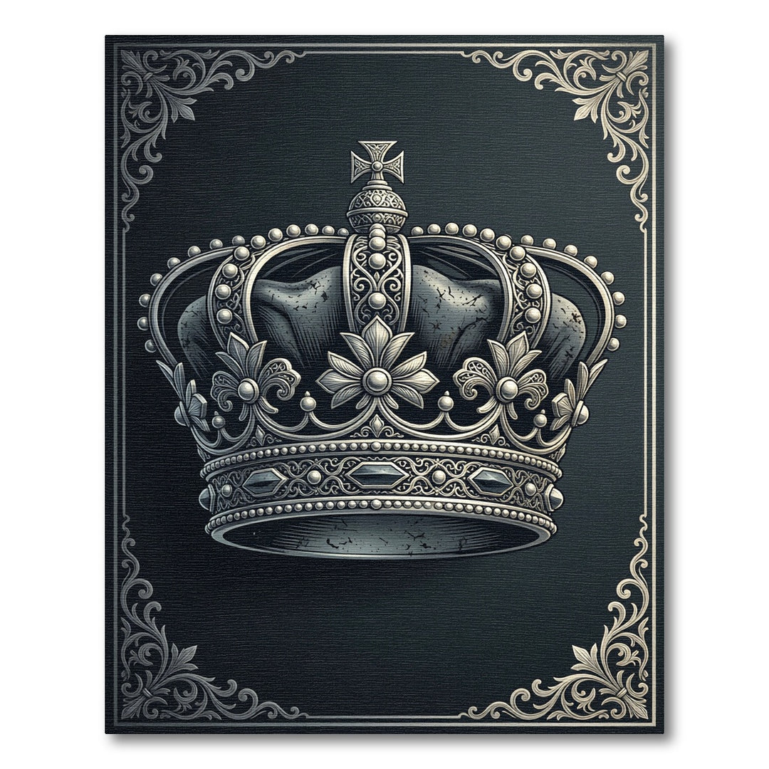 Regal Silver Crown Emblem Rug