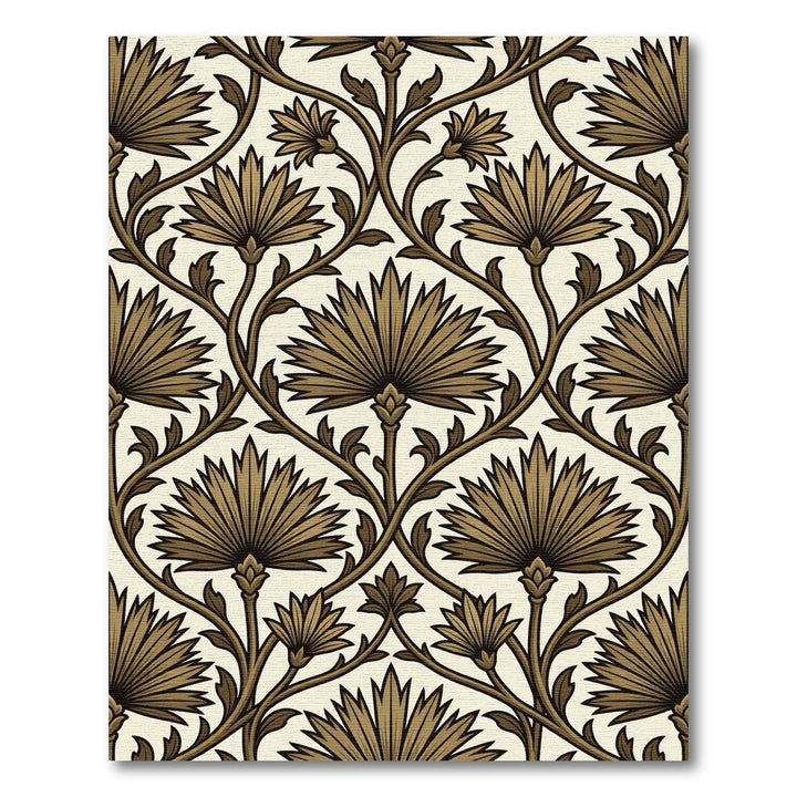 Art Nouveau Gold Floral Vine Rug