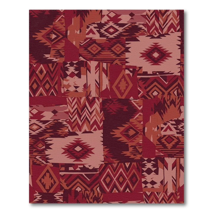 Terracotta Red Patchwork Geometric Medallion Rug