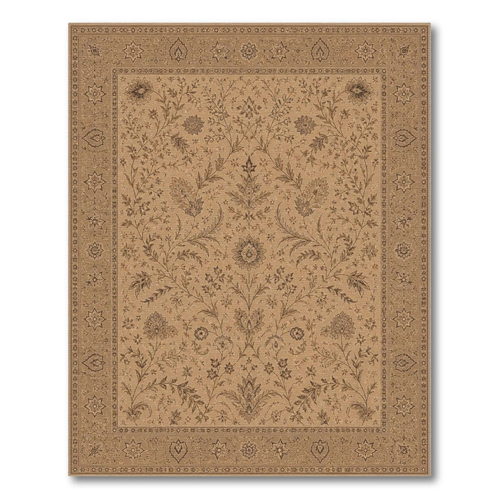 Beige Floral Vintage Area Rug