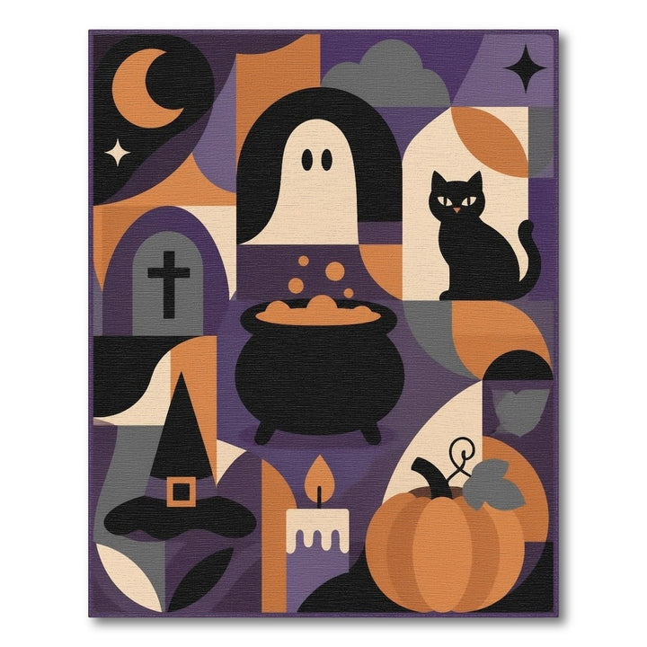 Halloween Ghost Cat Pumpkin Purple Rug