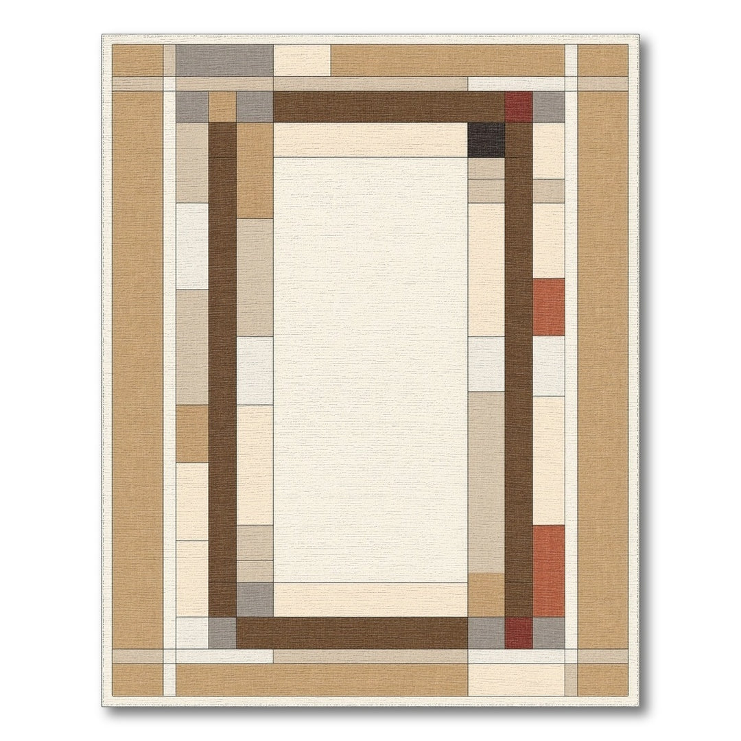 ODIKA Geometric Brown Tan Area Rug