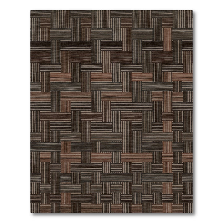 Textured Brown Interlocking Rectangles Rug