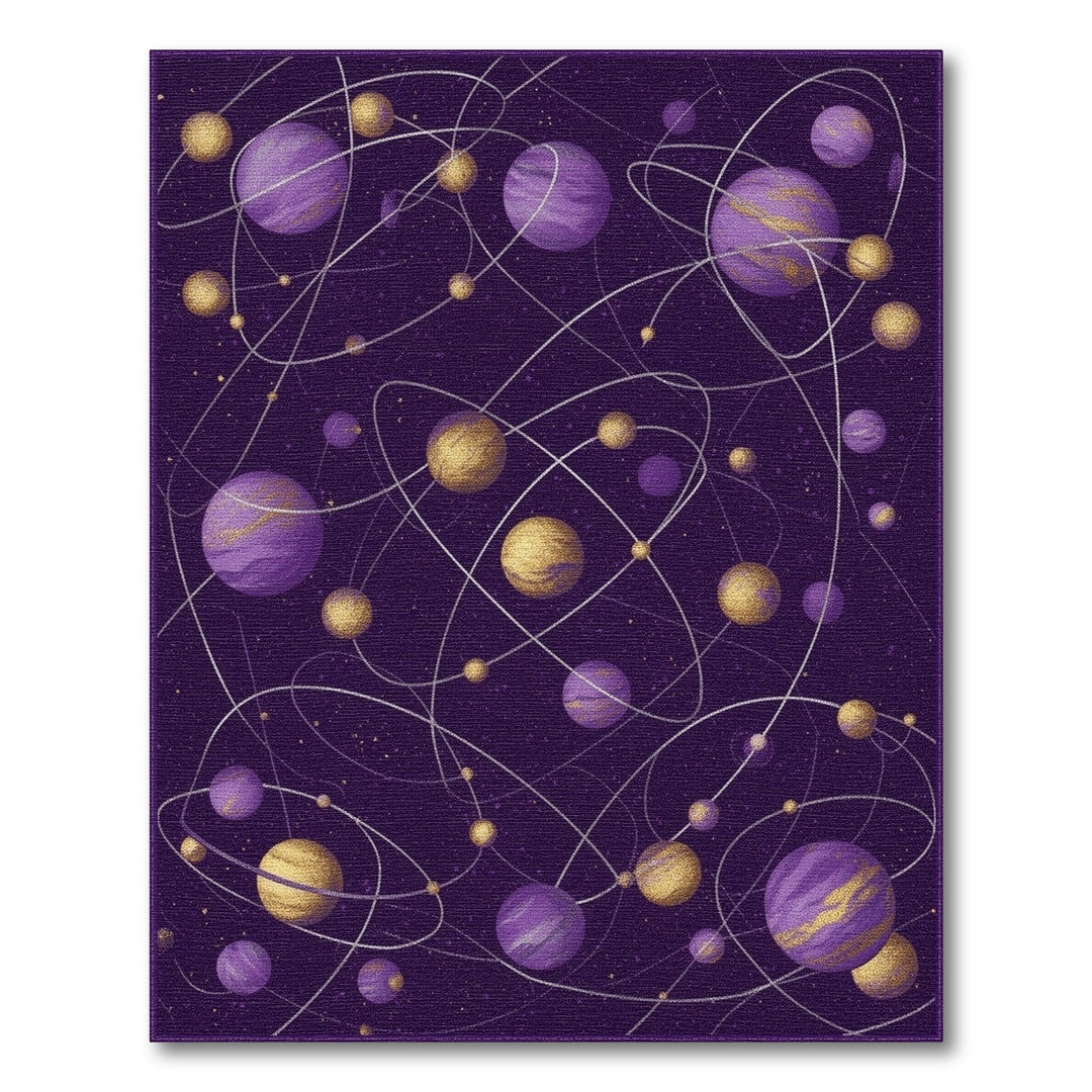 Abstract Area Purple Celestial Orbit Area Rug