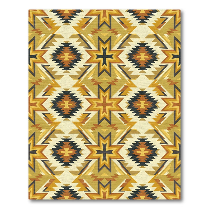 Golden Earth Geometric Star Relic Rug