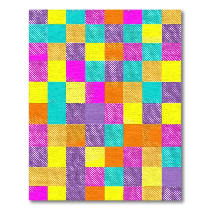 Vibrant Multi-Color Checkered Geometric Area Rug