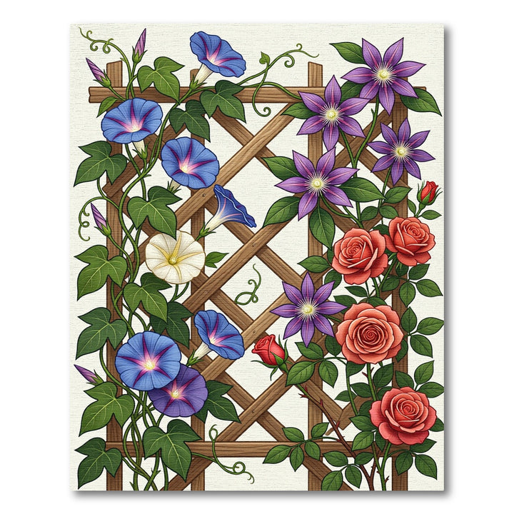 Vine floral trellis garden bloom Rug