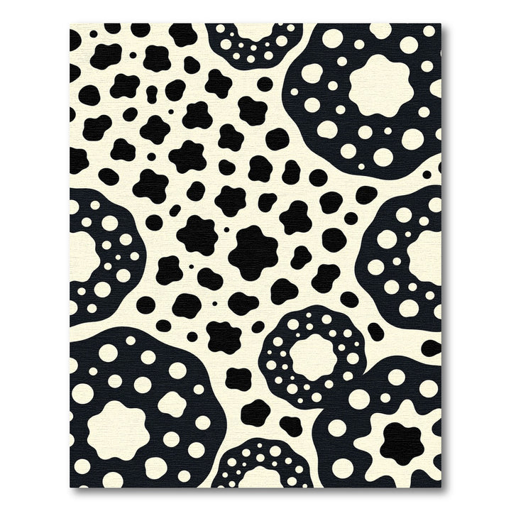 Dotted Black Organic Shapes Rug