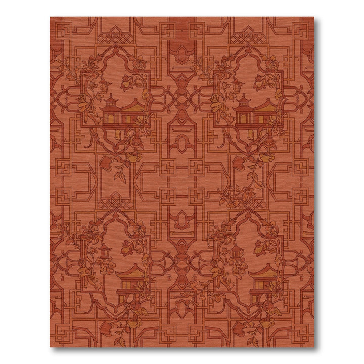 Terracotta Pagoda Garden Lattice Rug
