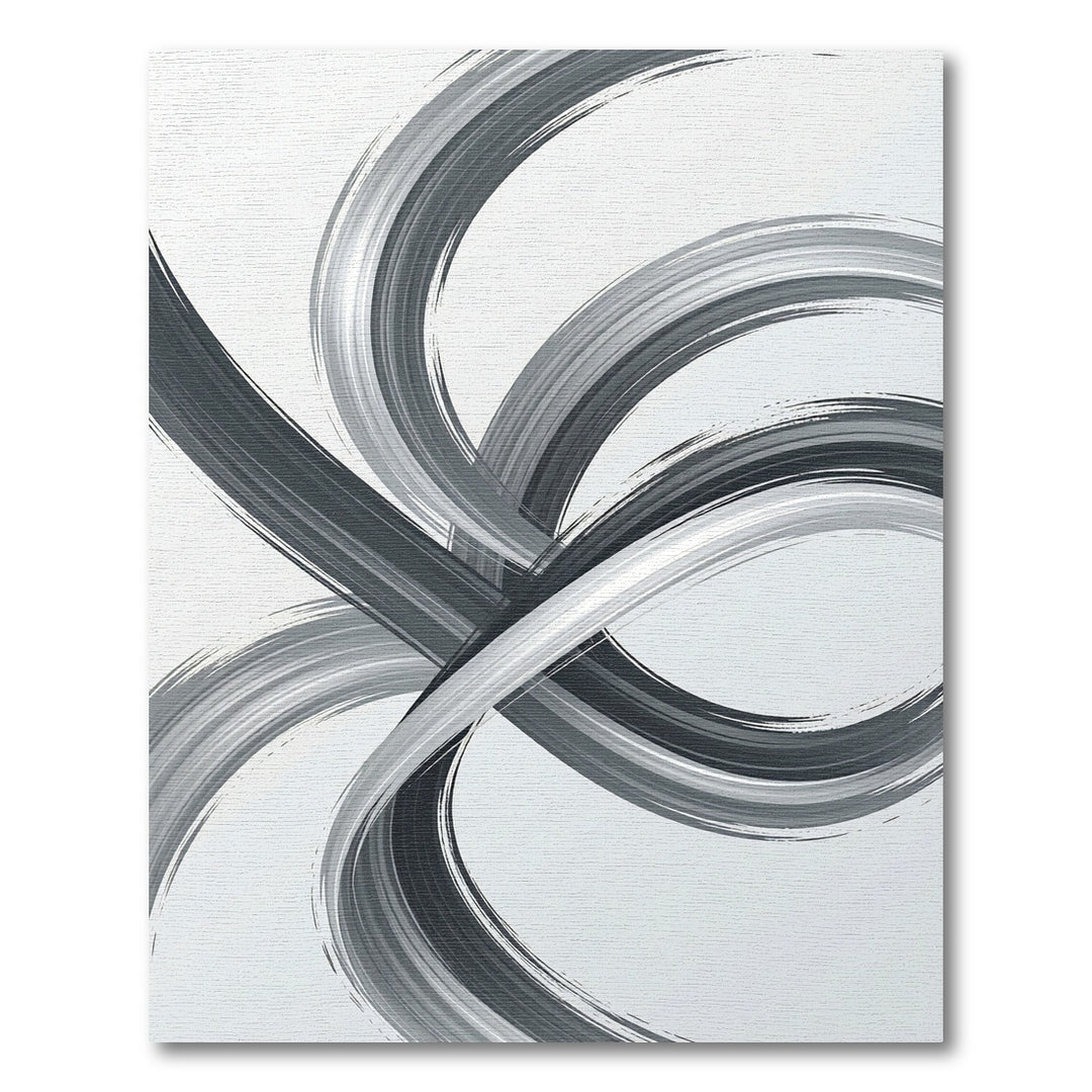 Abstract Gray Swirl Brushstroke Rug