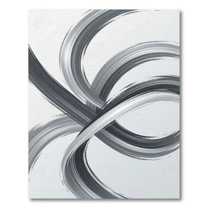 Abstract Gray Swirl Brushstroke Rug