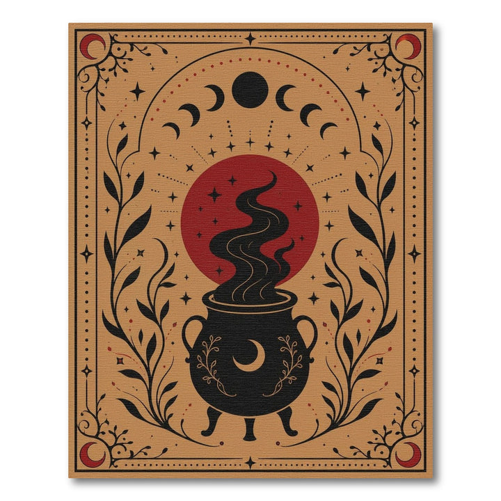 Mystic Cauldron Moon Phase Area Rug