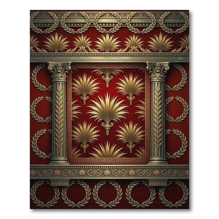 Grand Roman Imperial Gold Leaf Scarlet Rug