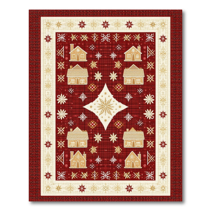 Red Gingerbread House Holiday Area Rug