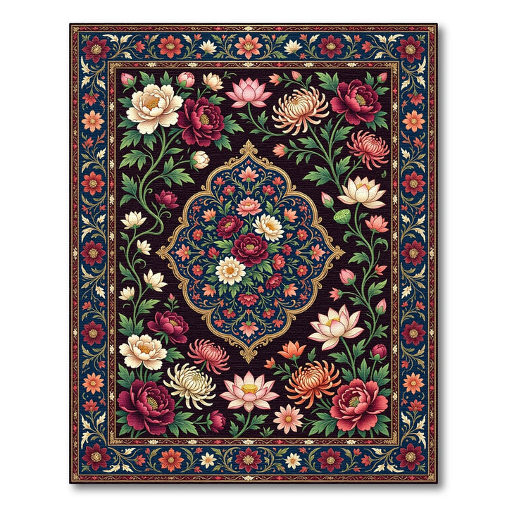 Classic Red Floral Medallion Carpet Art Rug