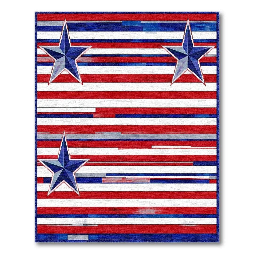 Distressed Patriotic Star Area Rug