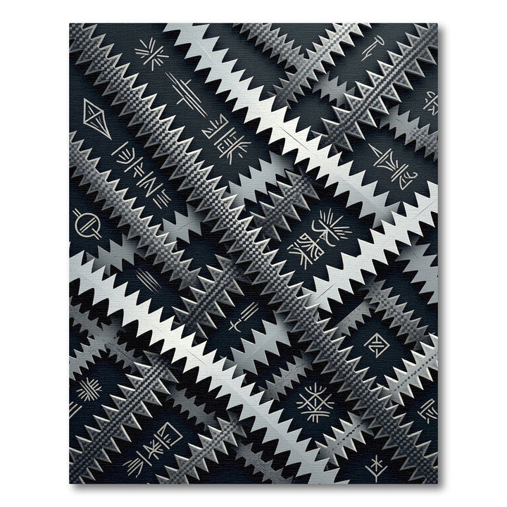 Abstract Tribal Zigzag Geometric Rug