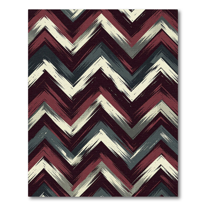 Bold Burgundy Chevron Textured Rug