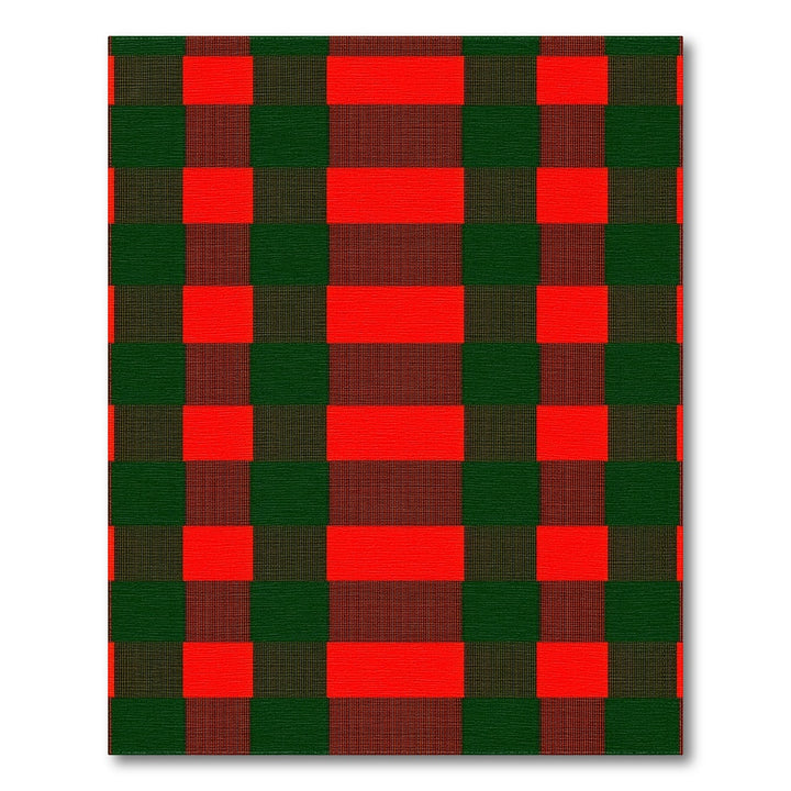 Red Green Checkered Washable Area Rug