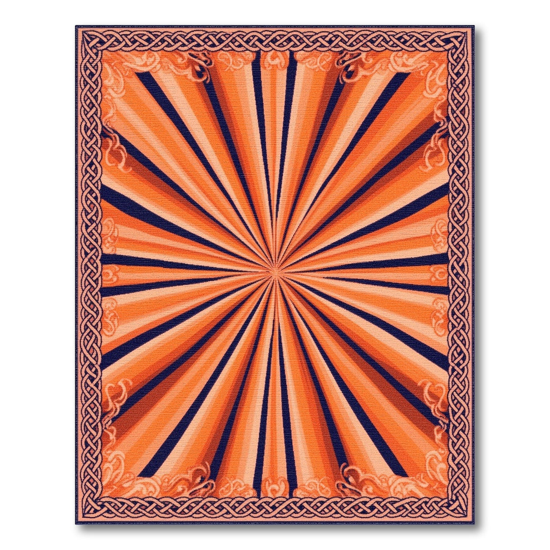 Sunburst Orange Sunburst Geometric Area Rug