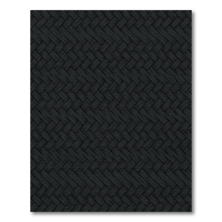 Textured Dark Charcoal Herringbone Weave Rug
