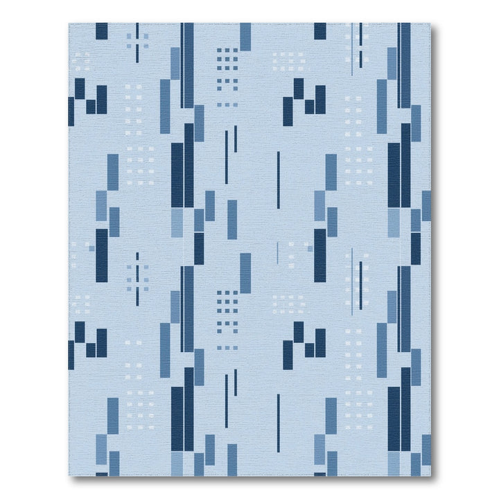 Blue Geometric Modern Area Rug