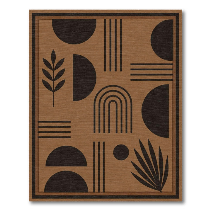 Brown Geometric Area Rug with Modern Arches