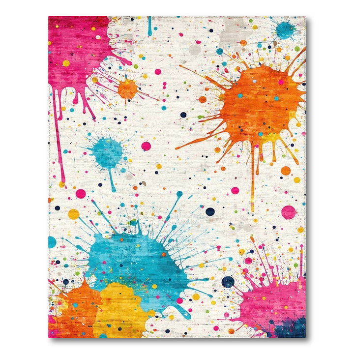 Vibrant Multi-Color Paint Splatter Area Rug
