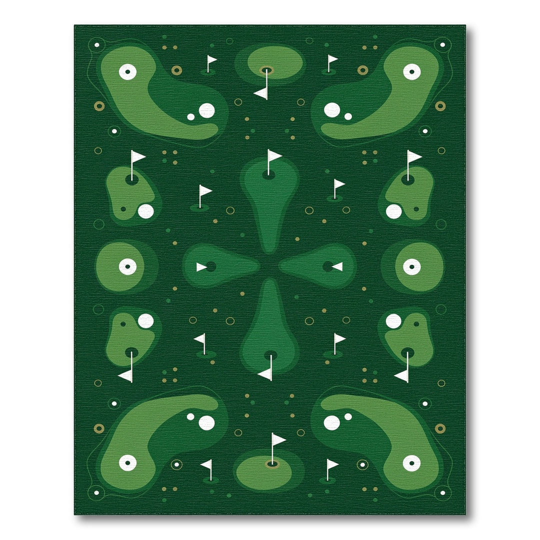 Green Golf Greens Abstract Area Rug