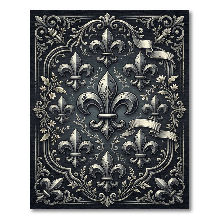 Ornate Fleur de Lis Embossed Rug