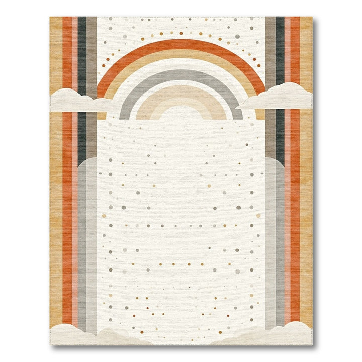 Earthy Rainbow Boho Area Rug