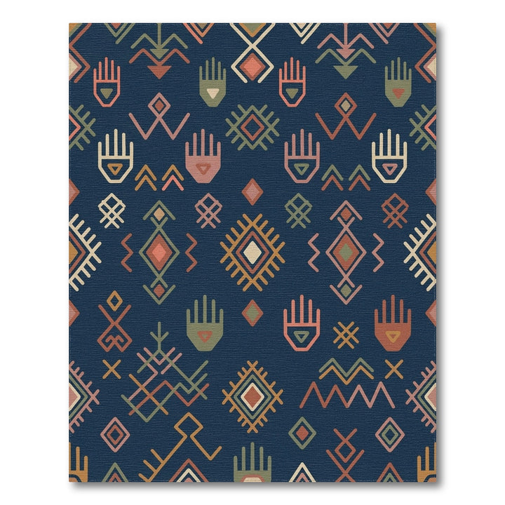 Earthy Tones Geometric Tribal Medallion Rug