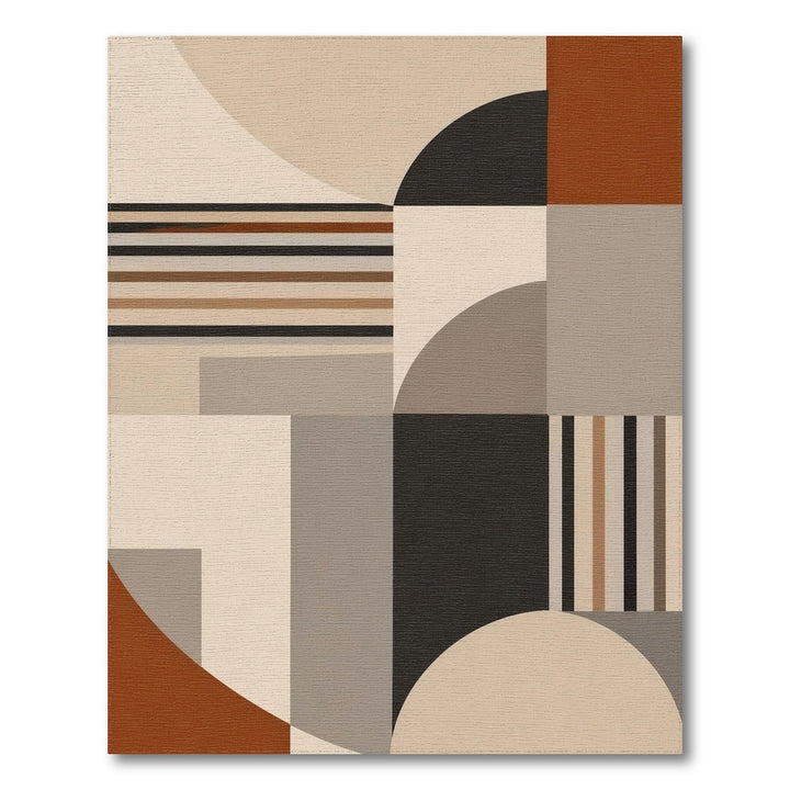 Geometric Modern Brown Tan Brown and Tan Area Rug