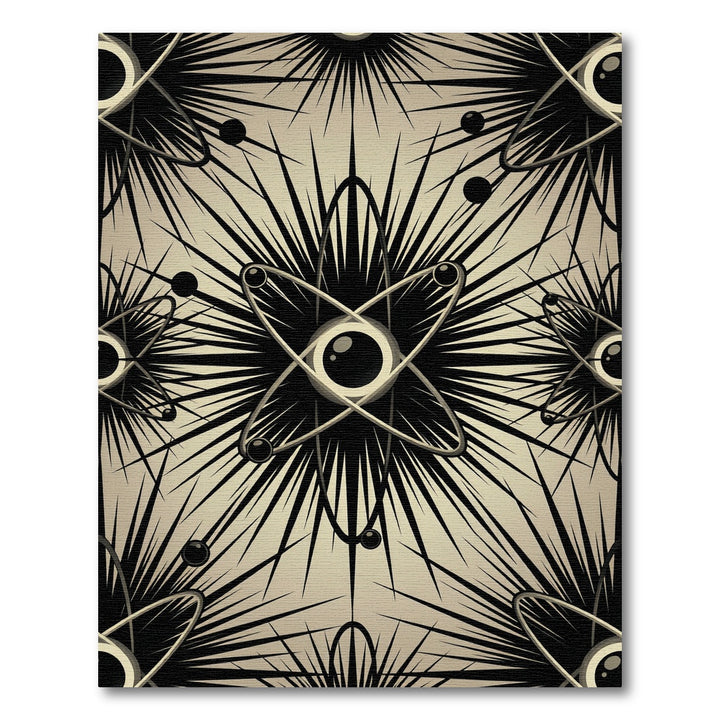 Black and Tan Atomic Eye Bloom Rug