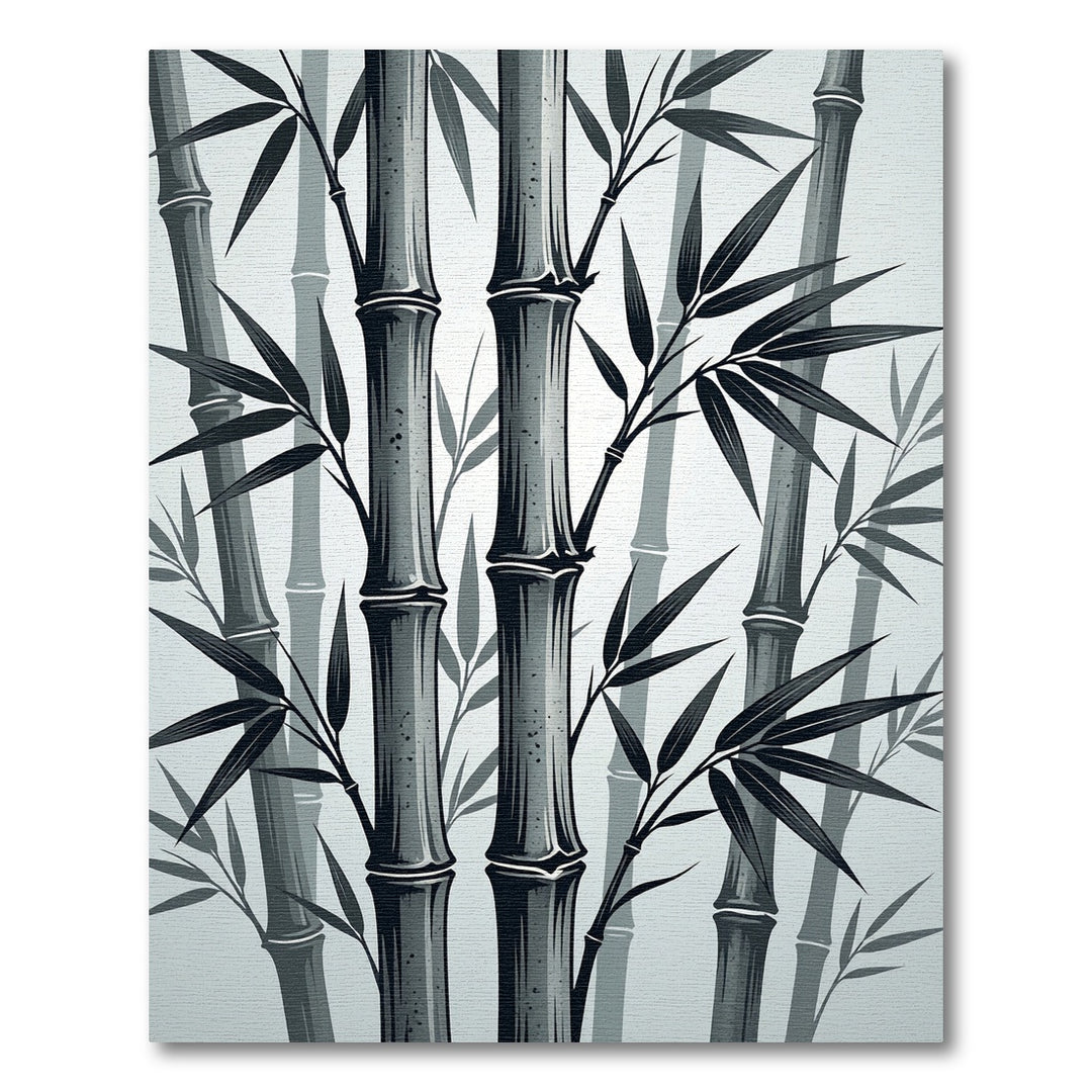 Monochromatic Bamboo Forest Grove Rug