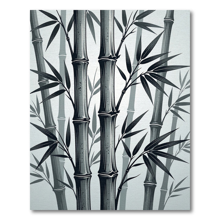 Monochromatic Bamboo Forest Grove Rug