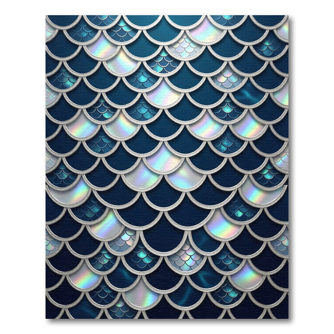 Iridescent Mermaid Scale Overlap Rug