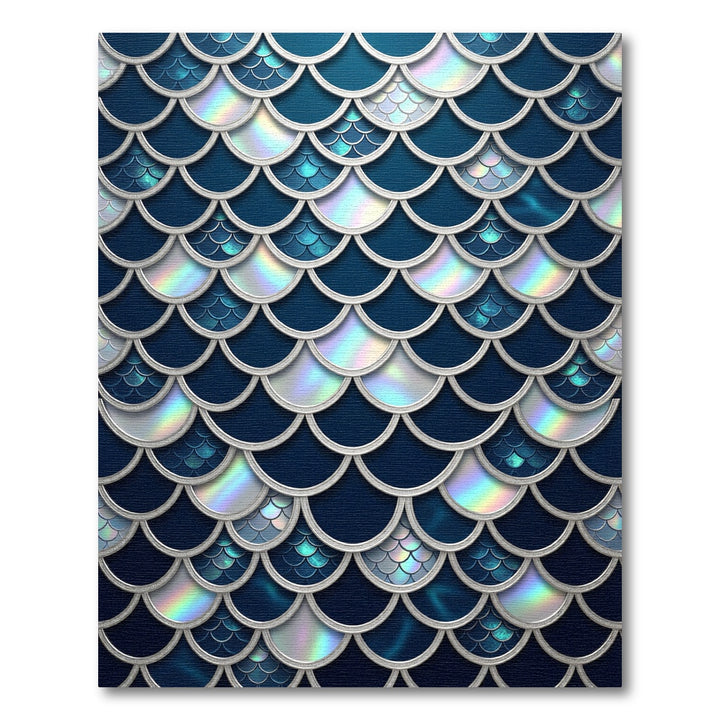 Iridescent Mermaid Scale Overlap Rug