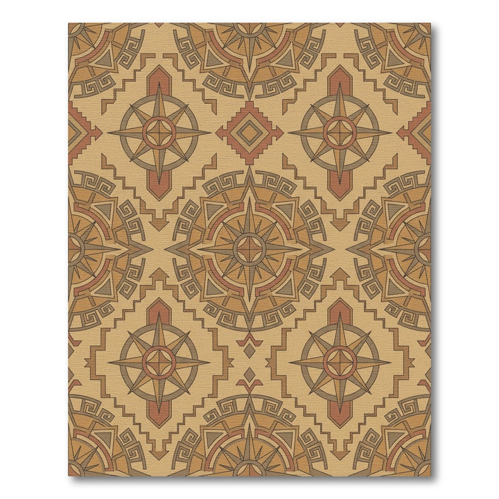 Navajo Compass Medallion Earth Tone Rug
